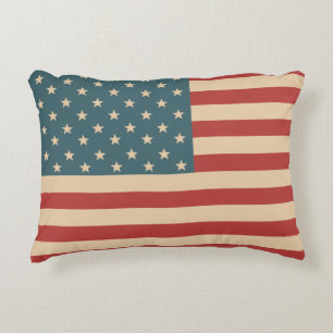 Rustic American Flag Throw Pillow