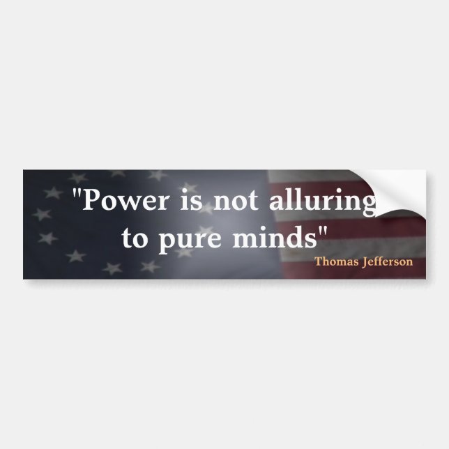 Rustic American Flag With Thomas Jefferson quote Bumper Sticker (Front)