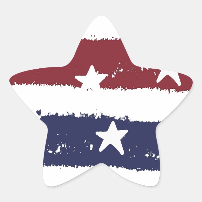 Rustic American Red, White and Blue Stickers (Front)