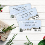 Rustic American West Christmas Return Address Label<br><div class="desc">This elegant return address label features an impressive rustic watercolor of American West buffalo on a peaceful,  snowy night.  Perfect for sending holiday greetings to family,  friends or clients.  Matching holiday cards available.</div>