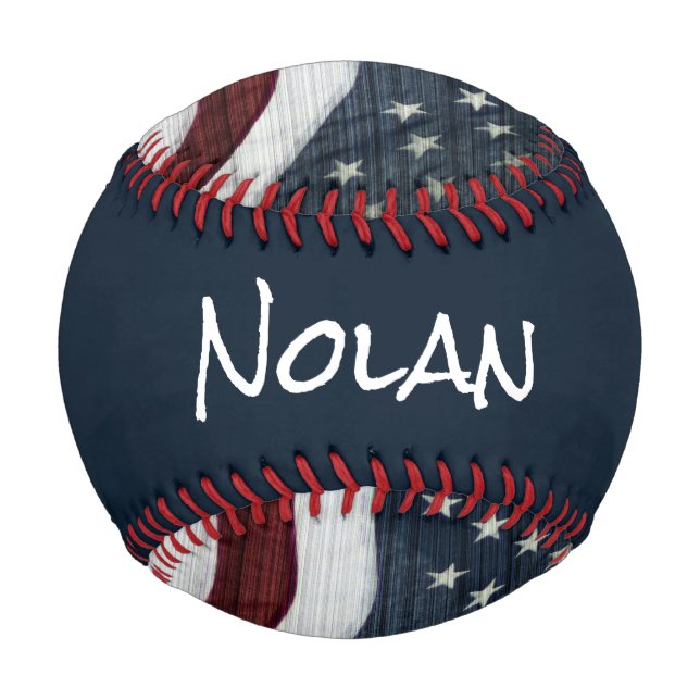 Rustic Americana Custom Name Baseball (Back)