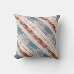 Rustic Americana Wood Plank Cushion