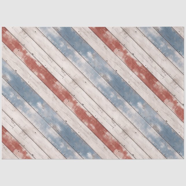 Rustic Americana Wood Plank  Tissue Paper (Front)