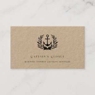 Rustic anchor logo kraft business card
