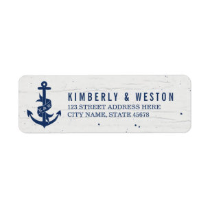 Rustic Anchor Monogram Return Address Labels