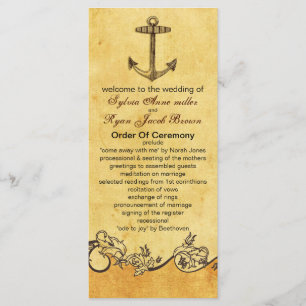 rustic anchor nautical wedding program programme