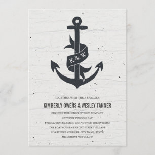 Rustic Anchor Wedding Invitation