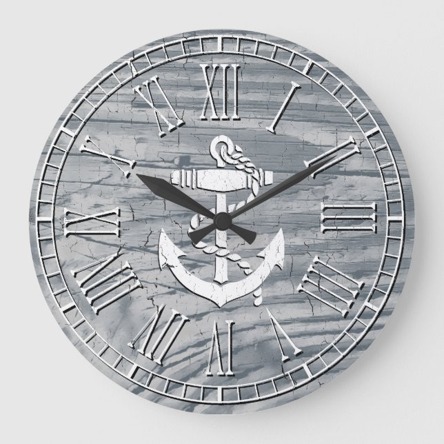 Rustic Anchor Your Colour Finish Large Clock (Front)