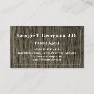 Rustic and Conservative Patent Agent Business Card