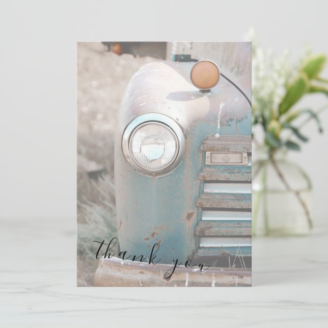 Rustic And Country Pickup Flat Thank You Card (Standing Front)
