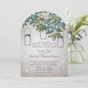 Rustic and Romantic Mason Jar Under the Stars Invitation