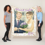 Rustic  and white personalised photography wedding fleece blanket<br><div class="desc">Rustic white and lavender photography wedding fleece blanket , a gift for the newly wed , a custom personalised wedding photo fleece blanket</div>