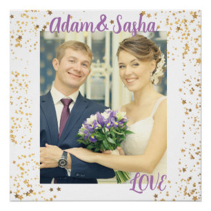 Rustic and white personalised photography wedding poster