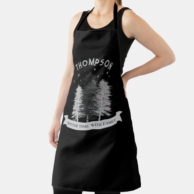 Rustic and winter Pine Trees with Family Apron (Insitu)
