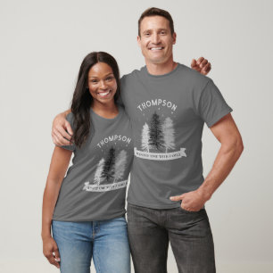 Rustic and winter Pine Trees with Family T-Shirt