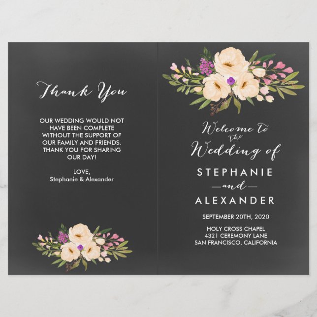 Rustic Anemones Chalkboard (Front)