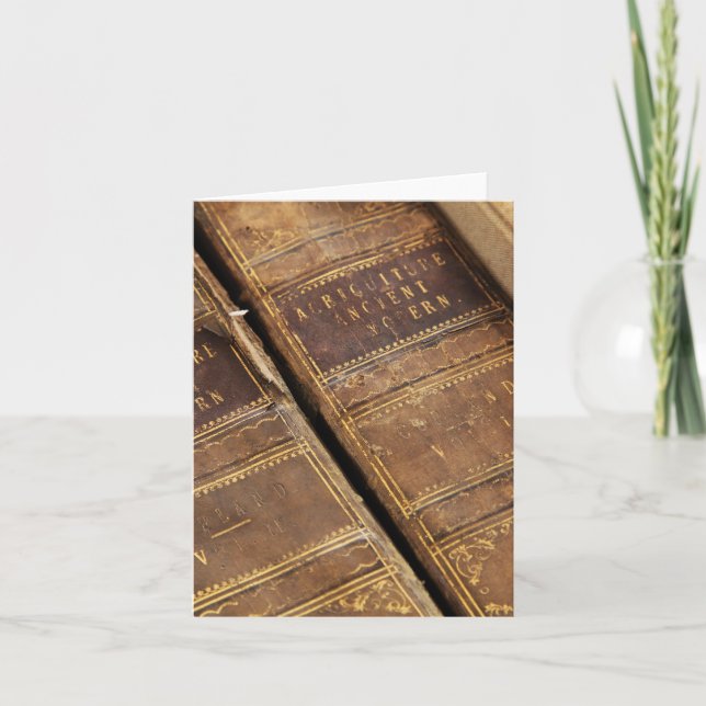 Rustic Antique Books Blank Notecards (Front)