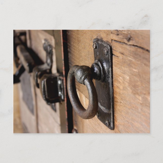 Rustic Antique Door Pull and Latch Postcard (Front)