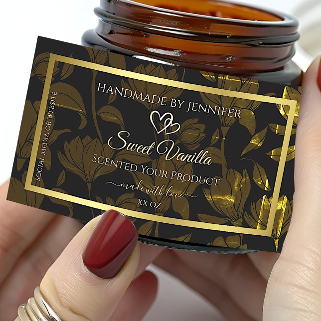 Rustic Antique Glam Floral Product Packaging Label (Creator Uploaded)