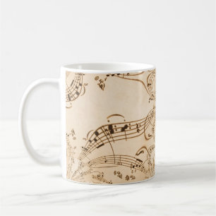 Rustic Antique Musical Notes Coffee Mug