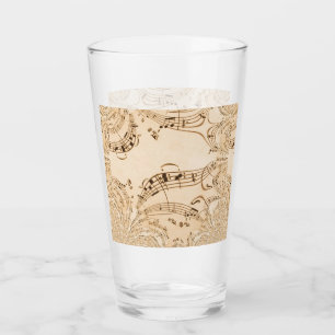 Rustic Antique Musical Notes Glass