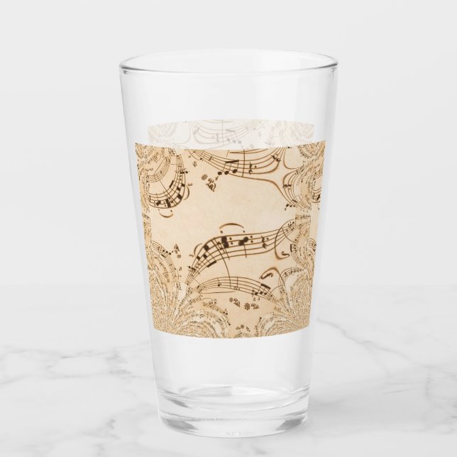 Rustic Antique Musical Notes Glass (Front)