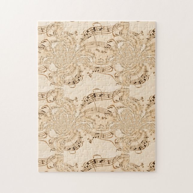 Rustic Antique Musical Notes Jigsaw Puzzle (Vertical)