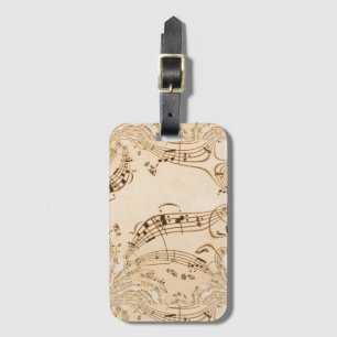 Rustic Antique Musical Notes Luggage Tag