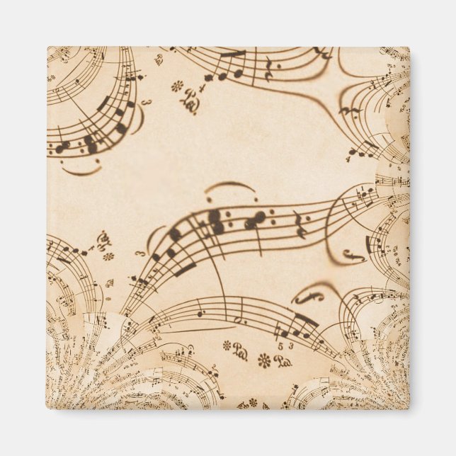 Rustic Antique Musical Notes Magnet (Front)