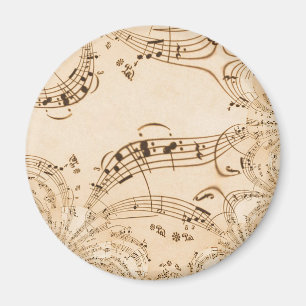 Rustic Antique Musical Notes Magnet