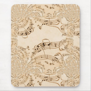 Rustic Antique Musical Notes Mouse Mat