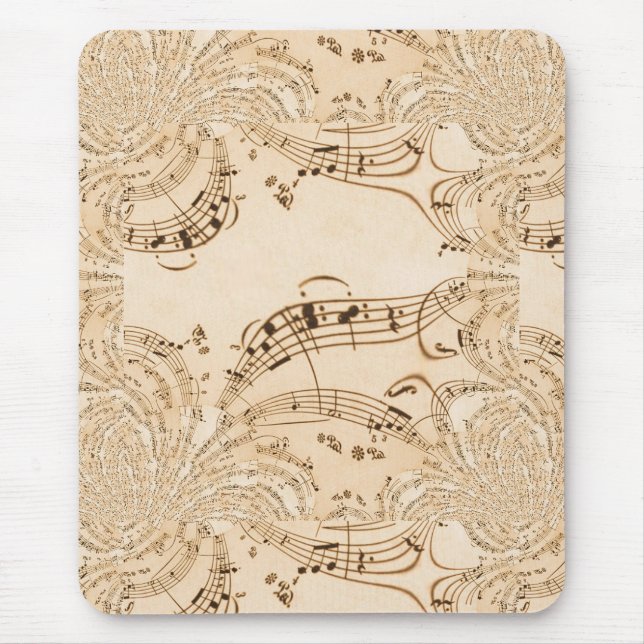 Rustic Antique Musical Notes Mouse Mat (Front)