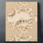 Rustic Antique Musical Notes Plaque<br><div class="desc">Swirly pattern of distressed,  antique musical notes.</div>