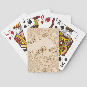 Rustic Antique Musical Notes Playing Cards