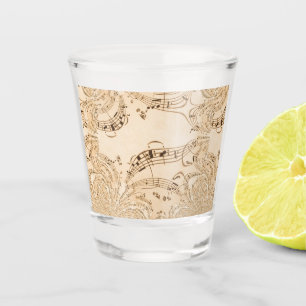 Rustic Antique Musical Notes Shot Glass