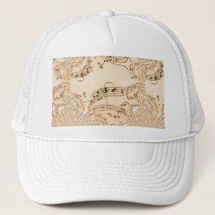 Rustic Antique Musical Notes Trucker Hat