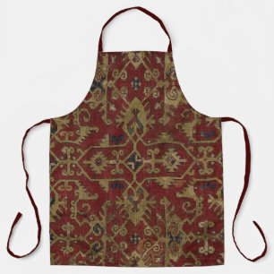 Rustic Antique Oriental Persian Red Pattern Apron