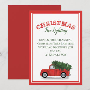 Rustic Antique Red Truck Country Tree Classic Invitation