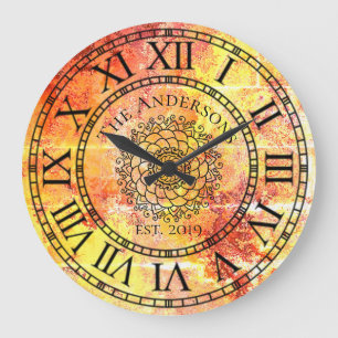 Rustic Antique Shabby Chic Vintage Roman Numeral Large Clock