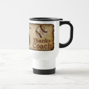 Rustic Antique Thanks Baseball Coach Gifts Mugs