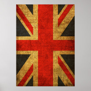 Rustic Antique Union Jack Pattern Poster
