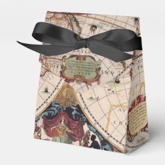 Rustic Antique Vintage Old World Map IV Favour Box