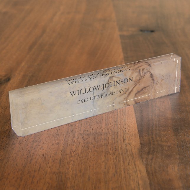 Rustic Antique Vintage Paper Simple Professional  Nameplate (Side)