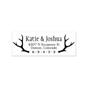 Rustic Antler Custom Return Address Stamp