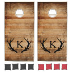 Rustic Antler Distressed Wood Wedding Monogrammed
