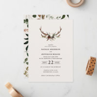 Rustic Antler Floral Wedding Boho Woodland Barn