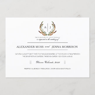 Rustic Antler | Minimalist Wedding Invite