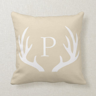 Rustic Antler Personalised Throw Pillow