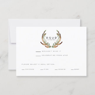 Rustic Antler Watercolor | RSVP | Wedding Save The Date