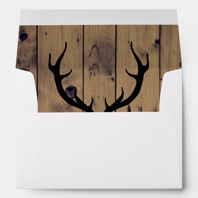 Rustic Antlers 5x7 Wedding Envelopes (Back (Bottom))